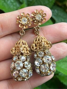 SIGNED Miriam Haskell Vintage Drop Earrings